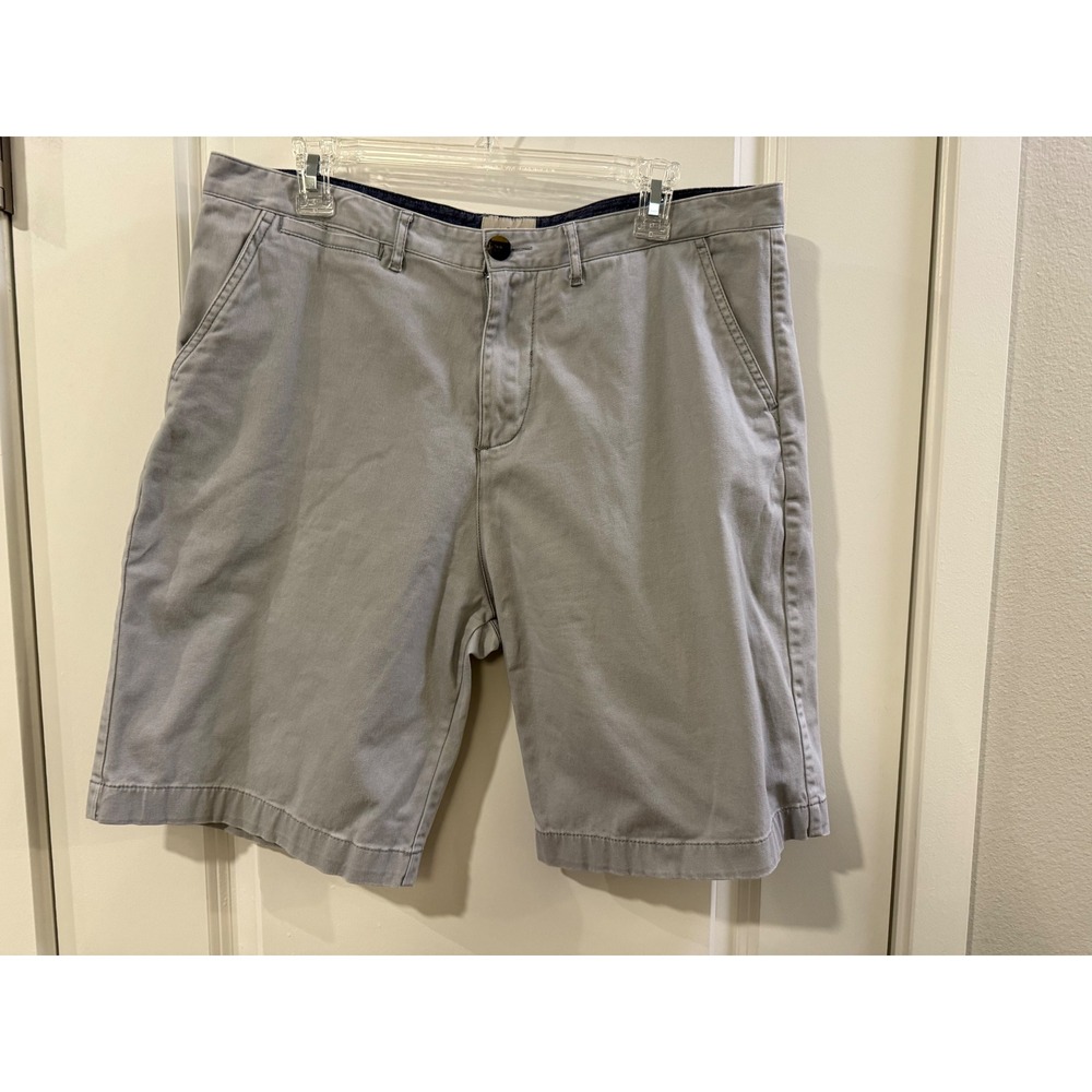 Jachs NY Mens Gray Chino Shorts‎ Size 36 Flat Front Cotton Blend Casual Summer